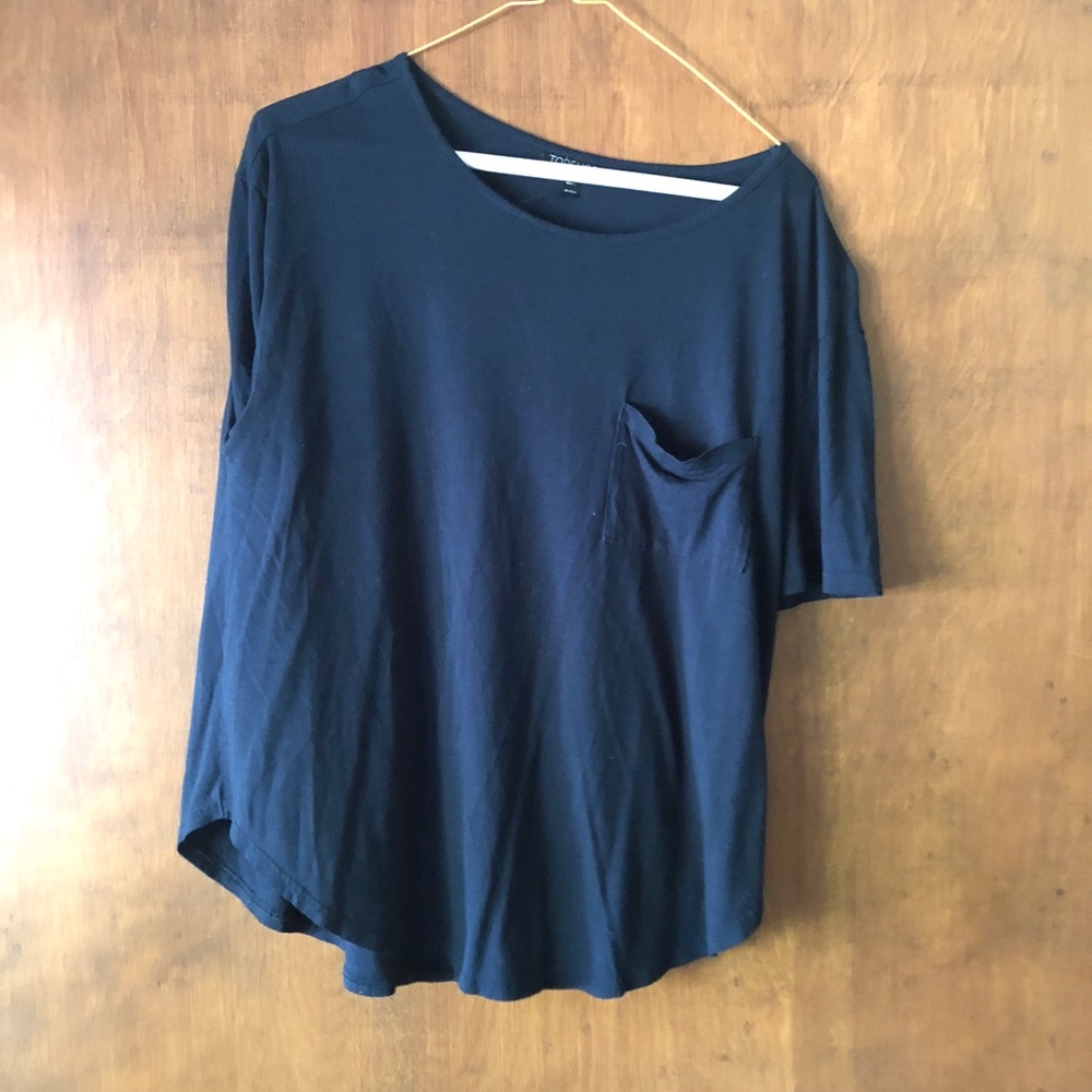 Navy Topshop pocket T-shirt